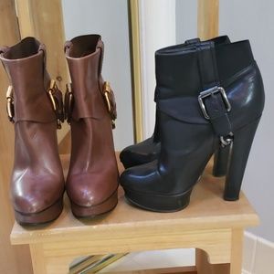 2 pairs Donald Pliner DMSX Ginger platform booties